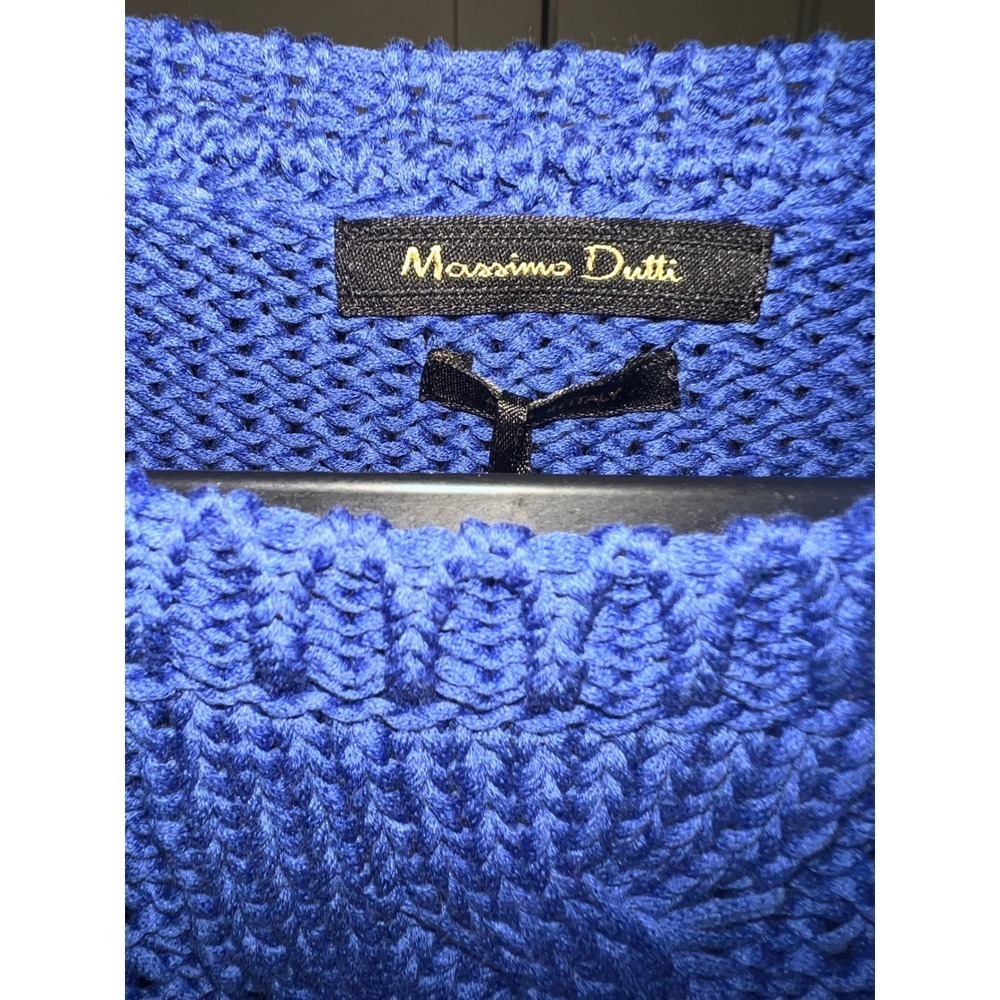 Massimo Dutti blue crew neck Top Sz S 3/4 Sleeve Luxury Designer Comfy nwt - Picture 5 of 9